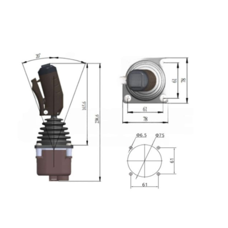 Промышленный джойстик SQ6 LSSINE устанавливается на Ричстакер XCМG XCS4531K, Автокран XCМG QY70