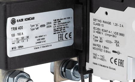 Реле тепловой перегрузки TRM 400-160A, It=110_160A, 1NO+1NC, CLASS 10A, с трансформаторами тока, отдельный монтаж