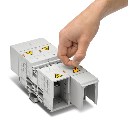 Клемма болтовая RBO 10-HC /41mm, 2 присоед., M10, 150mm2, 309A, 1000V, с защитными крышками, серая