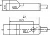 LANBAO LE09SN25DNO индуктивный датчик 8x8x23мм NPN NO 2,5мм кабель 2м
