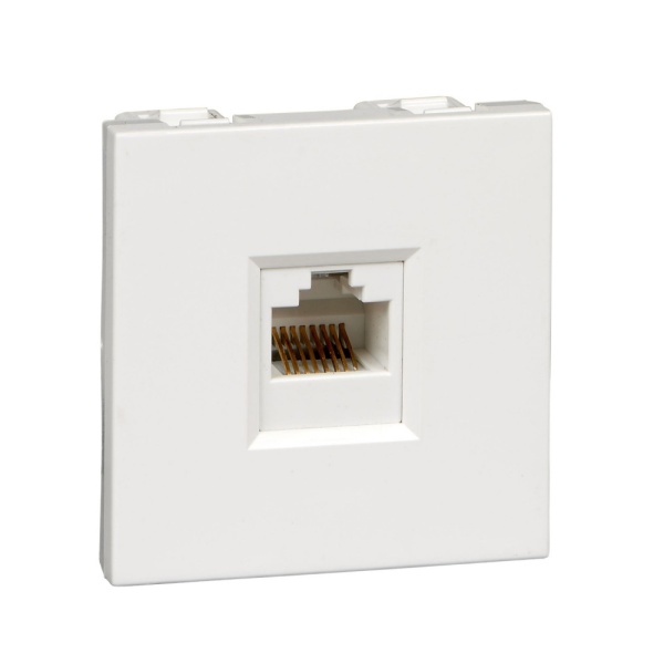 W45 РОЗЕТКА компьютерная 1хRJ45 кат. 5е UTP, 1 модуль (45х22.5 мм) БЕЛАЯ RAL9010