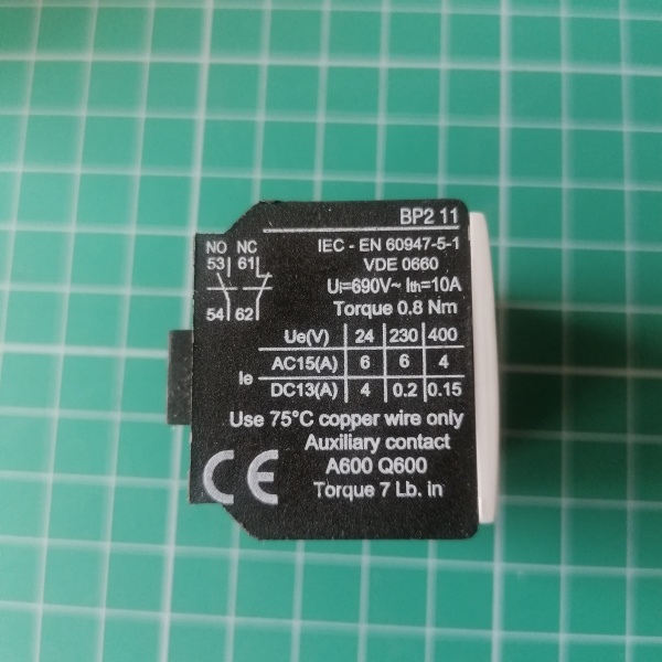 Блок-контакт вспом. BP2 11, 6A(230VAC), 1NO+1NC, фронт. монтаж, для CNN 9_70