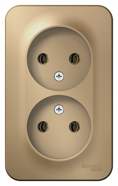 BLANCA О/У РОЗЕТКА двойная без заземления без шторок, 16А, 250В, ТИТАН