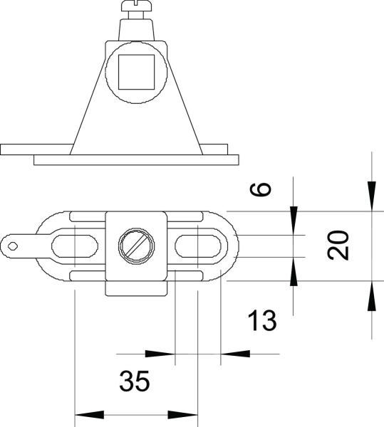 Держатель 1801 SCH для шины 1801 VDE, серый, полистирол