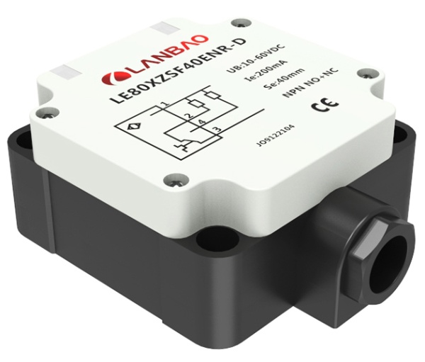 LANBAO LE80XZSN50LI4M-D индуктивный датчик 40x80x104мм 4-20мА Sn=50мм, клеммы