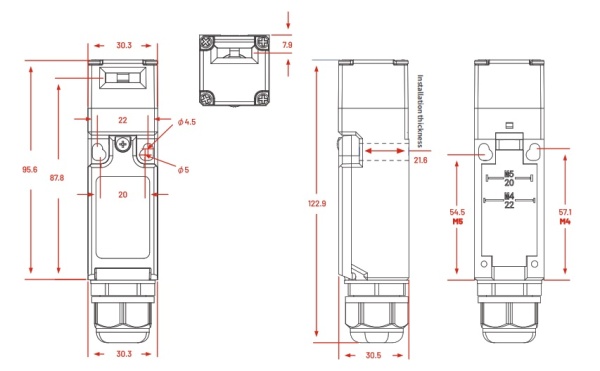 LANBAO SLAS-MT2R-D Замок безопасности 2NC+1NO PG13.5