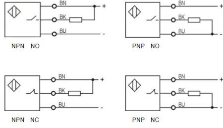 LANBAO CR12CN04DNO Емкостной датчик 4 мм, 10…30 DC, NPN, NO, незаподлицо, никелированная латунь, каб
