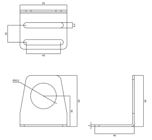 LANBAO ZJP-19 монтажный кронштейн M30
