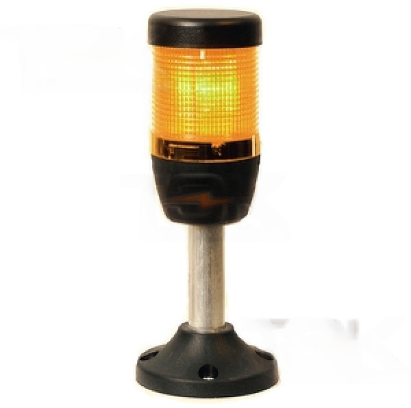 Колонна светосигнальная Ø50мм, 1 LED модуль постоянного свечения: желтый, Uпит. 220V AC, алюминевая стойка 100мм