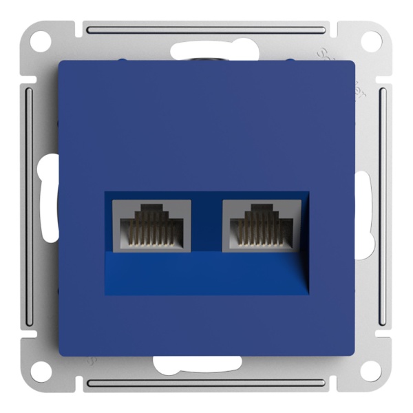 ATLASDESIGN РОЗЕТКА двойная компьютерная RJ45+RJ45 кат. 5e, механизм, АКВАМАРИН
