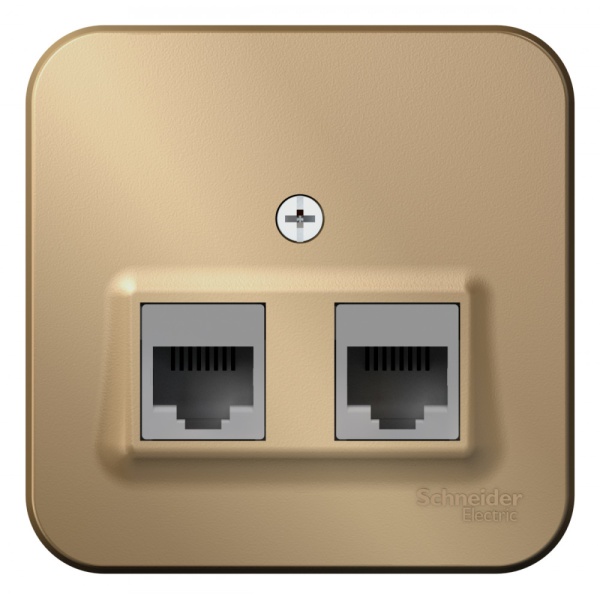 BLANCA О/У РОЗЕТКА двойная компьютерная RJ45, кат.5E, ИЗОЛ.ПЛ.,  ТИТАН