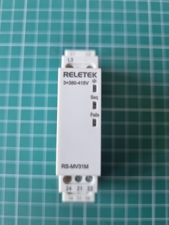 Реле контроля фаз RS-MV31M, 3P, 2CO, 266_540VAC(L-L), 2s, обрыв, чередование, 1M