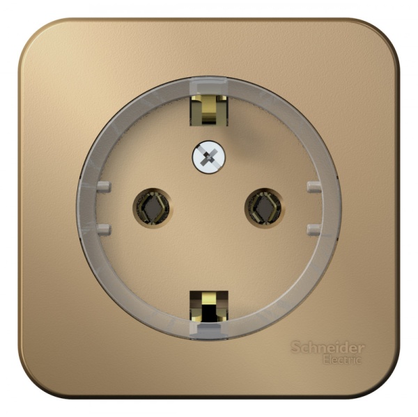 BLANCA О/У РОЗЕТКА с заземлением без шторок, (КОМПАКТ) ИЗОЛ.ПЛ., 16А, 250В, ТИТАН