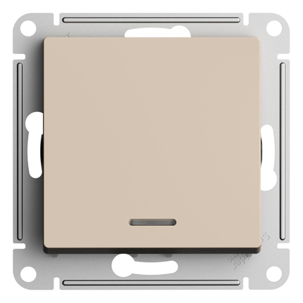 ATLASDESIGN 1-клавишный ВЫКЛЮЧАТЕЛЬ с подсветкой, сх.1а, 10АХ, механизм, ПЕСОЧНЫЙ