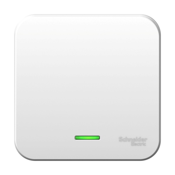 BLANCA О/У 1-клавишный ВЫКЛЮЧАТЕЛЬ (сх.1) с подсветкой, МЕТАЛ.ПЛ.,6А,250В,БЕЛЫЙ