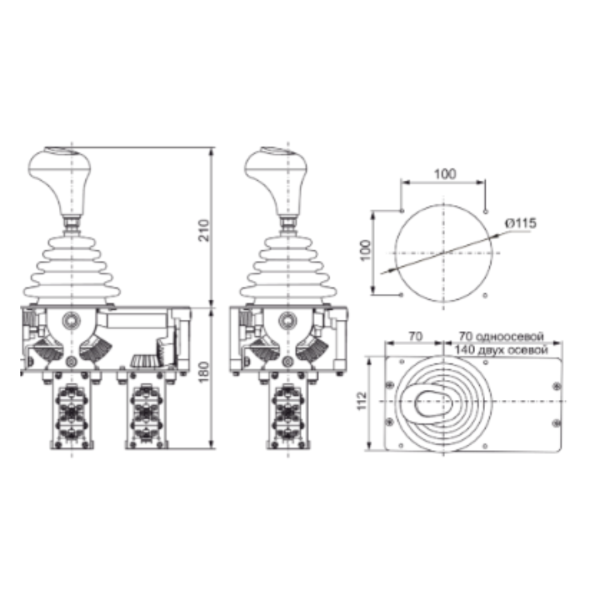 Джойстик промышленный QT-3A LSSINE (QT3A)предназначен для коммутации и изменения дискретных сигналов при управлении подъёмно-транспортным и технологическим оборудованием.