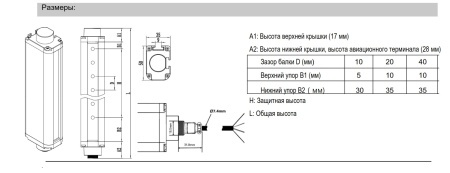 LANBAO SFN40086-TM05DPC Завеса безопасности SFN series , Расстояние между лучами (мм) 40 , Количество лучей 86 , Приемник PNP NC , 35*50mm
