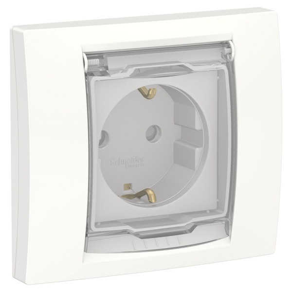 UNICA NEW РОЗЕТ. с/шт, с/кр, IP44,БЕЛ