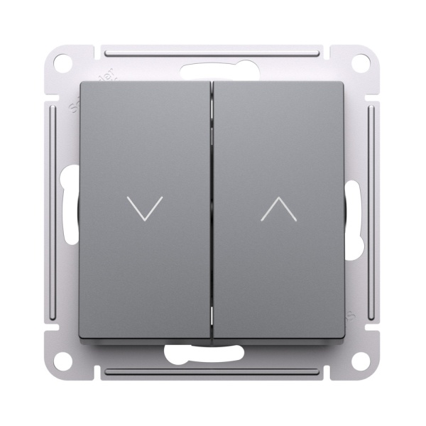 ATLASDESIGN 2-клавишный ВЫКЛЮЧАТЕЛЬ ДЛЯ ЖАЛЮЗИ, сх.4, 10А, механизм, СТАЛЬ