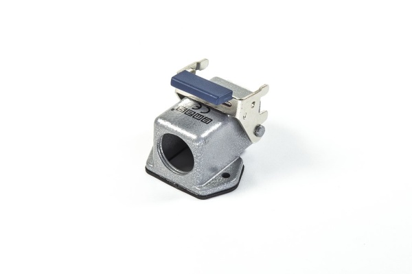 Угловой кожух с гнезом металлический, 5 полюсов, 10A, нижний + боковой ввод (PG 11), фиксаторы металл, IP65 EBM05PE56