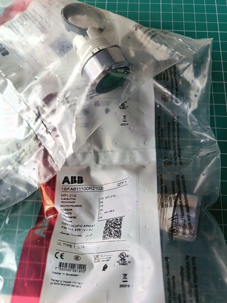 Кнопка MP1-21G зеленая (только корпус) с подсветкой без фиксации