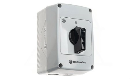 Переключатель PNGBS 25 92, 4P, 25A, тип 0-1, 11kW(400VAC по АС-23), черная рукоятка, в корпусе IP65