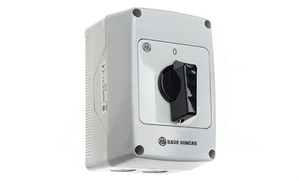 Переключатель PNGBS 25 92, 4P, 25A, тип 0-1, 11kW(400VAC по АС-23), черная рукоятка, в корпусе IP65