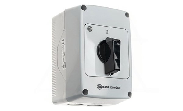 Переключатель PNGBS 25 92, 4P, 25A, тип 0-1, 11kW(400VAC по АС-23), черная рукоятка, в корпусе IP65