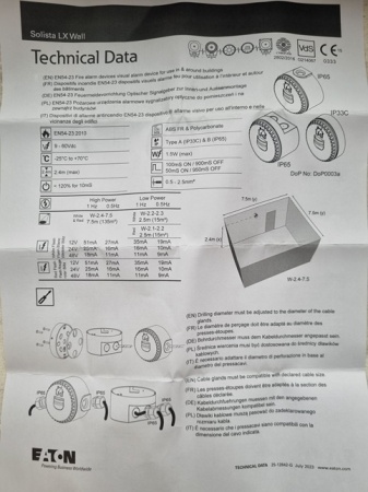 Настенный светодиодный маяк Eaton, Fulleon, Solista LX, Красная вспышка, Красный корпус, Неглубокое красное основание, одобрено VDS (I SOL-LX-W/RF/R1/S VDS)
