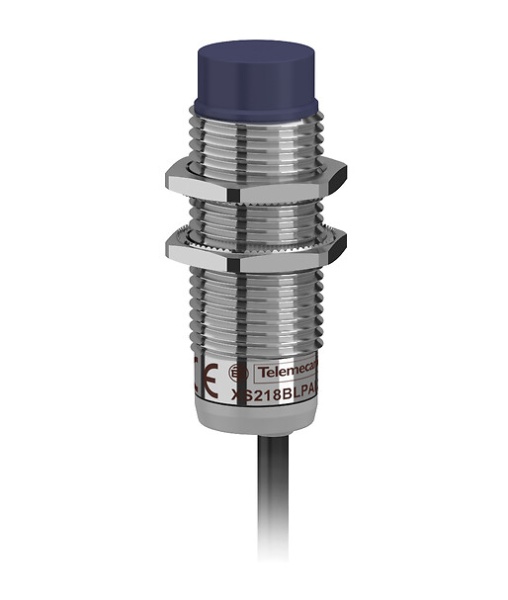 ЦИЛИНДРИЧЕСКИЙ ИНДУКТИВНЫЙ ДАТЧИК M18, латунь, Sn 8 mm, PNP, NO, cable 2 m, L53 mm, 12...24 VDC, non-flush, 3 провода XS218BLPAL2