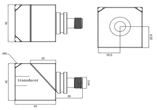 LANBAO US40-CC50DPH-E2 ультразвуковой датчик PNP гистерезисный модуль, разъем M12