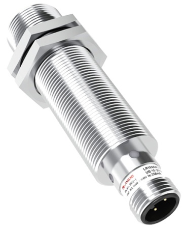 LANBAO LR18XBF05DNR-E2 Индуктивный датчик 5 мм, цилиндрический, заподлицо, 10…30 DC, NPN, NO+NC, никелированная латунь, разъем  м12, IP67