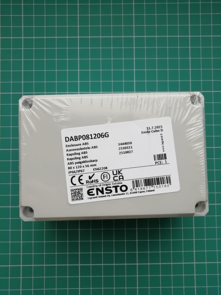 Cubo D 80 x 120 x 56 мм, глухая стенка, серая крышка, ABS, IP 66/67