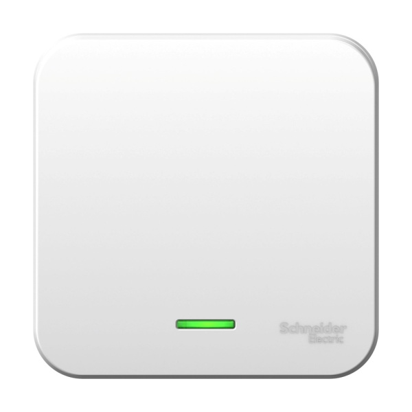 BLANCA О/У 1-клавишный ВЫКЛЮЧАТЕЛЬ (сх.1) с подсветкой, МЕТАЛ.ПЛ, 10А, 250В, БЕЛЫЙ