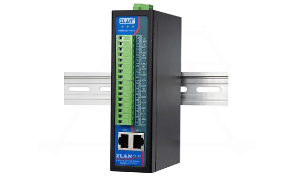 Преобразователь интерфейсов ZLAN5812D, RS-485 в Ethernet, 8xRS-485, 2xEthernet, Modbus Gateway, 24VDC, DIN35