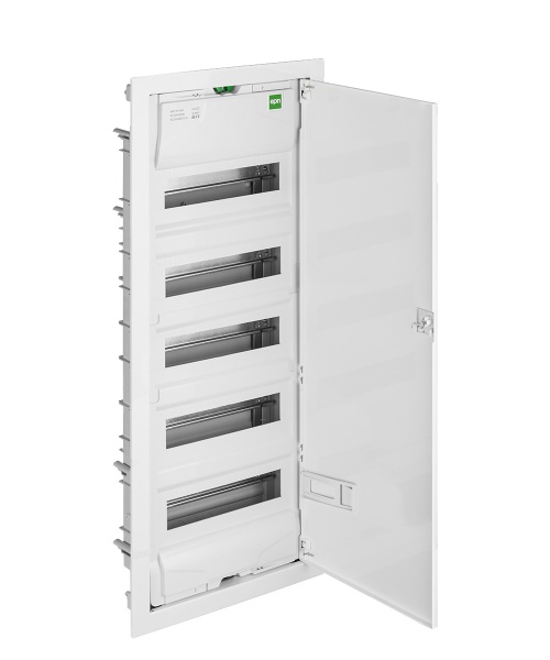 Щит встраив. MSF 5x12M (60M), N/PE 2x(2x25+20x16mm2+19x10mm2), мет. дверь, белый RAL9016, 853x358x97mm, IP30