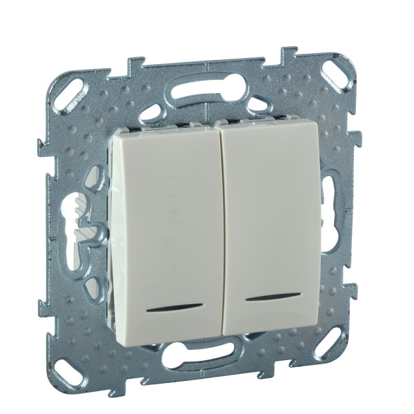 ДВУХКЛАВИШНЫЙ ВЫКЛЮЧАТЕЛЬ С ИНД ЛАМП БЕЖ