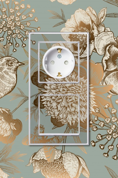 ATLASDESIGN ART РОЗЕТКА с заземлением со шторками, 16А, механизм, БЕЛЫЙ