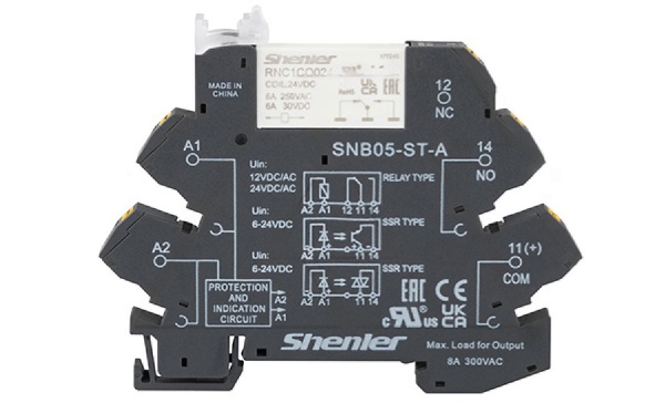 Реле интерфейсное RNC1CO024 с колодкой SNB05-ST-A, push-in, 1CO, 6A(250VAC), 24VAC/DC, LED, W=6.2mm