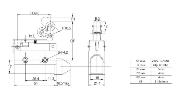 LANBAO LSAR7-144 концевой выключатель NO/NC шарнирный роликовый рычаг