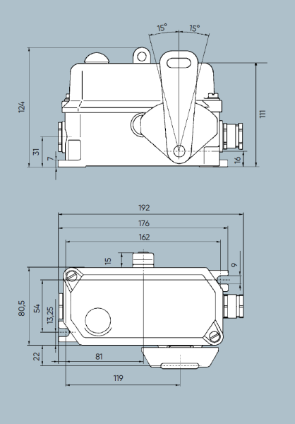 Выключатель аварийный Kiepe Electric HEN 002 (91.043.450.002)