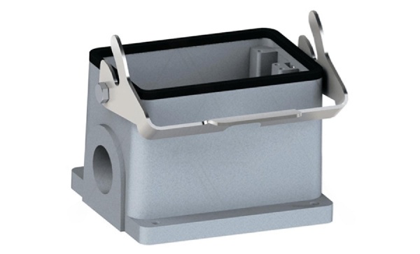 Корпус разъема, размер H48B, приборный, с фиксатором, ввод 2xM40, металл, IP65, RAL 7037