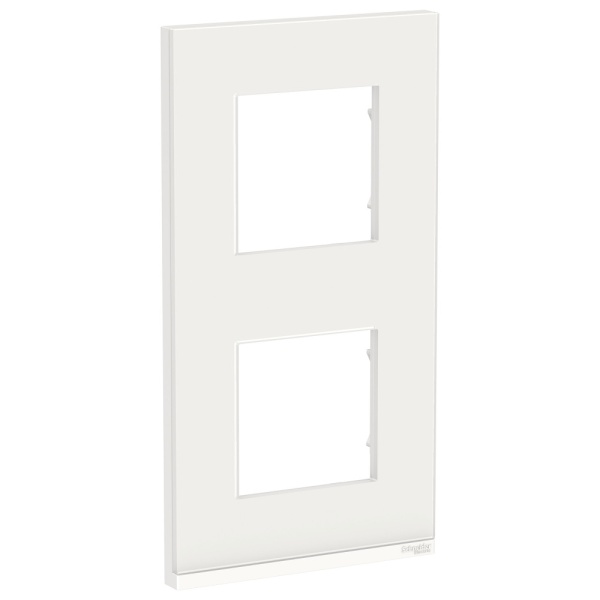 UNICA PURE рамка 2-постовая, вертикальная, БЕЛОЕ СТЕКЛО/белый