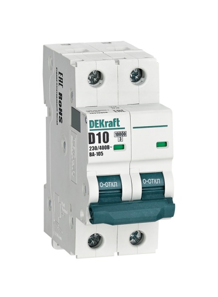 Авт. выкл. 2P 10A х-ка D ВА-105 10кА