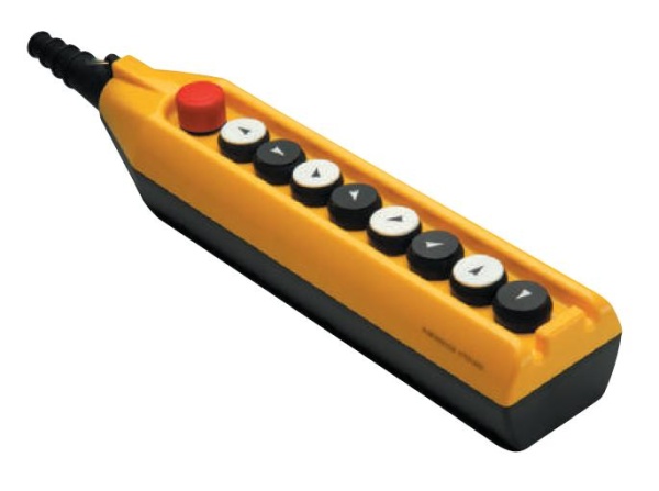 Пульт управления 9 кнопок (первая кнопка "аварийный стоп" CP200E30, 1НЗ), односкоростной, cерия PV (250В AC, 4А), IP65 PV9E30B2222