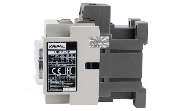 Контактор UKC1-12-11-230AC, 3P, 12A(AC-3), 25A(AC-1), 5.5kW(400VAC), Uк=230VAC, 1NO+1NC