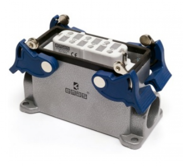 Кожух с гнездом металлический, 6 полюсов, 35A, боковой ввод (PG 21), IP65 EBM606PD14