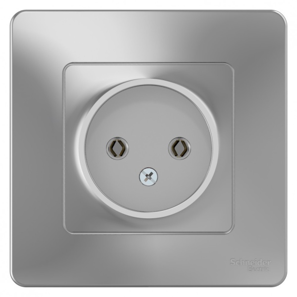 BLANCA С/У РОЗЕТКА без заземления без шторок, 16А, 250В, АЛЮМИНИЙ