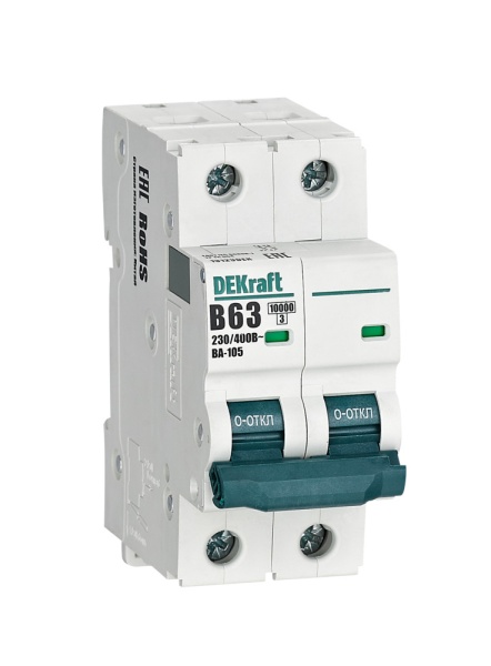 Авт. выкл. 2P 63A х-ка B ВА-105 10кА