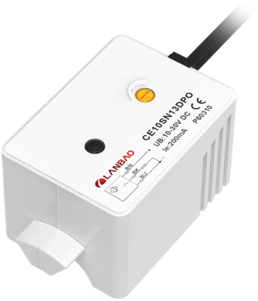 LANBAO CE10SN13DNO емкостной датчик 43x24x20мм NPN NO Sn=8...11м кабель 2м